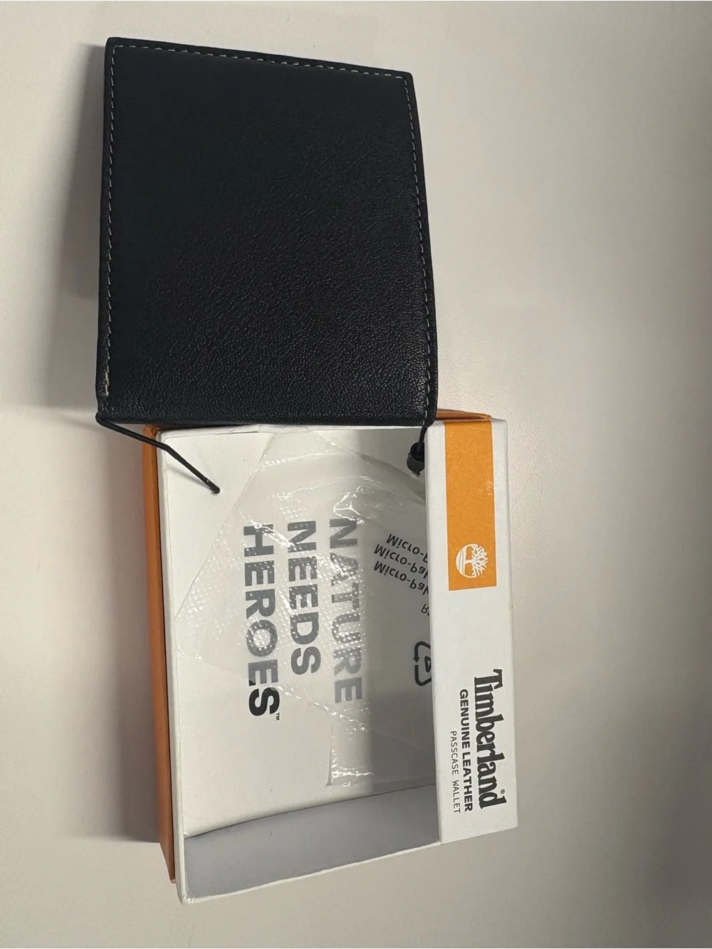 Timberland Black Leather Wallet with Embossed Logo